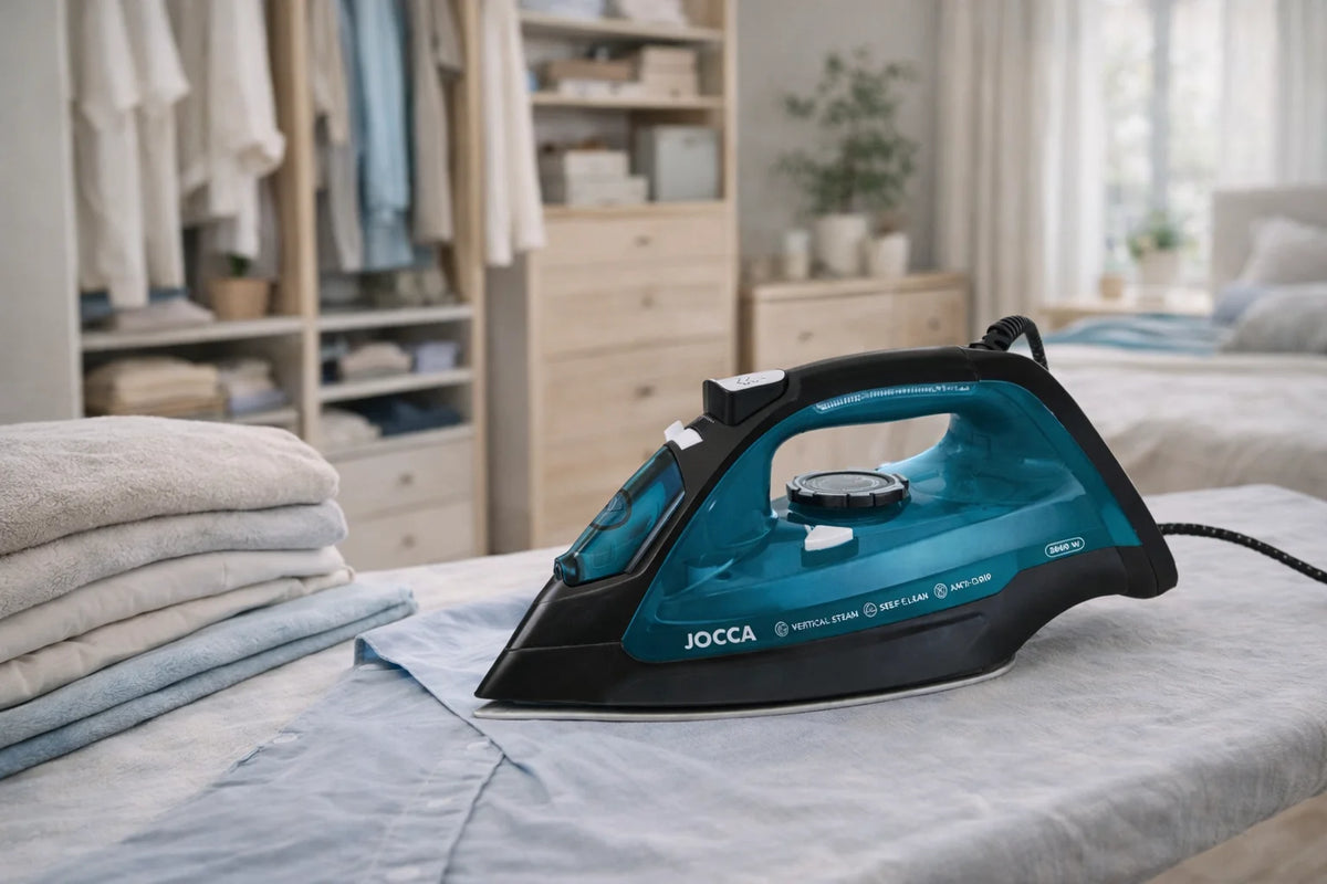 Ferro da stiro a vapore Jocca 2600W con piastra in ceramica, potente getto di vapore e sistema anticalcare per una stiratura rapida