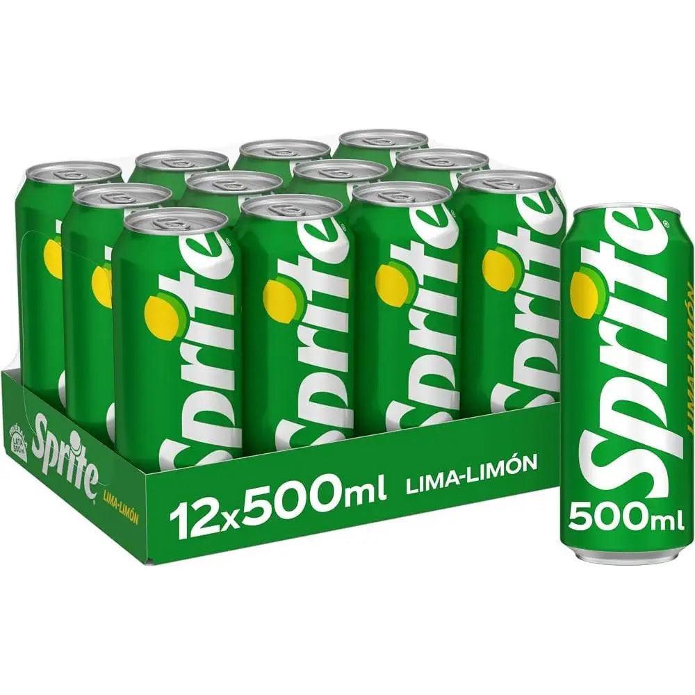 Sprite al Lime e Limone, Bevanda Analcolica a Basso Contenuto Calorico, 12 Lattine da 500 ml | Bevanda rinfrescante al gusto di limone e lime