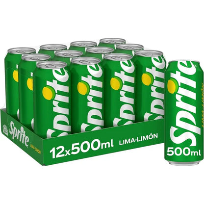 Sprite al Lime e Limone, Bevanda Analcolica a Basso Contenuto Calorico, 12 Lattine da 500 ml | Bevanda rinfrescante al gusto di limone e lime