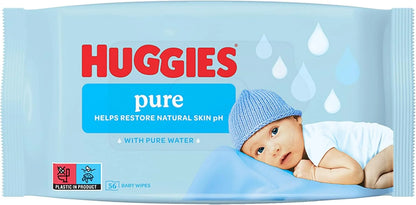 Huggies Salviette Pure per Bambini, con Acqua Pura, 10 Confezioni da 56 Unità