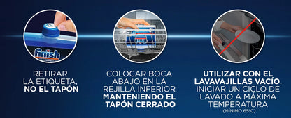 Finish Detergente per Macchine, Detergente per lavastoviglie contro cattivi odori, calcare e grasso dalla lavastoviglie, 4 unità x 250 ml, Totale 1 litro