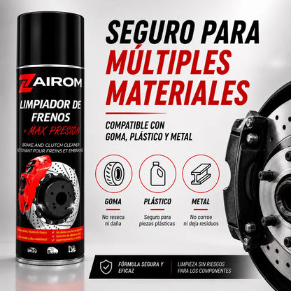 Spray Pulitore Freni 500 ml, Pulisce Freni e Frizione, Asciugatura Rapida Senza Residui, Sgrassatore di Alta Qualità per Auto e Moto - Zairom