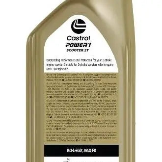 CASTROL POWER1 Scooter 2T 1L Lubrificante per Motore 
 Olio completamente sintetico per motori a 2 tempi, per scooter. 
 Contenitore da 1 litro.
