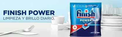 Finish Power All in 1 - Confezione da 5 confezioni da 25+25 (250) compresse o confezione da 2 confezioni da 25+25 (100) compresse per lavastoviglie senza fosfato, con Powerball per rimuovere le macchie di grasso più difficil