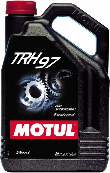 MOTUL TRH 97 
 Lubrificanti per trasmissioni con freni a bagno d'olio e sistemi 
 Sollevatore idraulico per macchine agricole 
 Base Minerale 
 Contenitore da 5 litri.