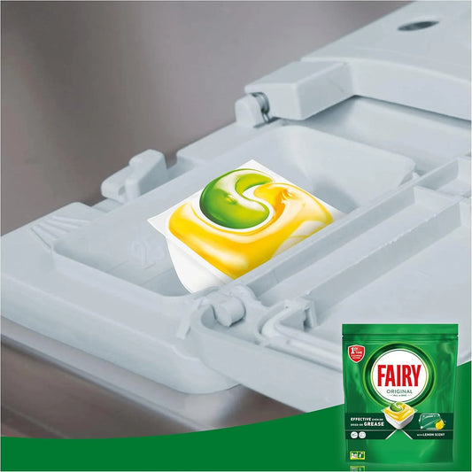 Fairy Original Capsule per Lavastoviglie All-in-One, Limone, 205 Capsule, Efficace Anche su Grassi Secchi