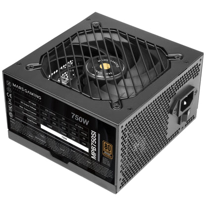 Mars Gaming MPBSI, alimentatore PC ATX, 7 anni di garanzia, bronzo 80Plus 230 V, efficienza del 90%, ventola SI Extreme Silence con nucleo in rame, tecnologia AI2-RPM, DC-DC e SMD, ATX 550 W / 650 W / 750 W / 850 W Fonte PC