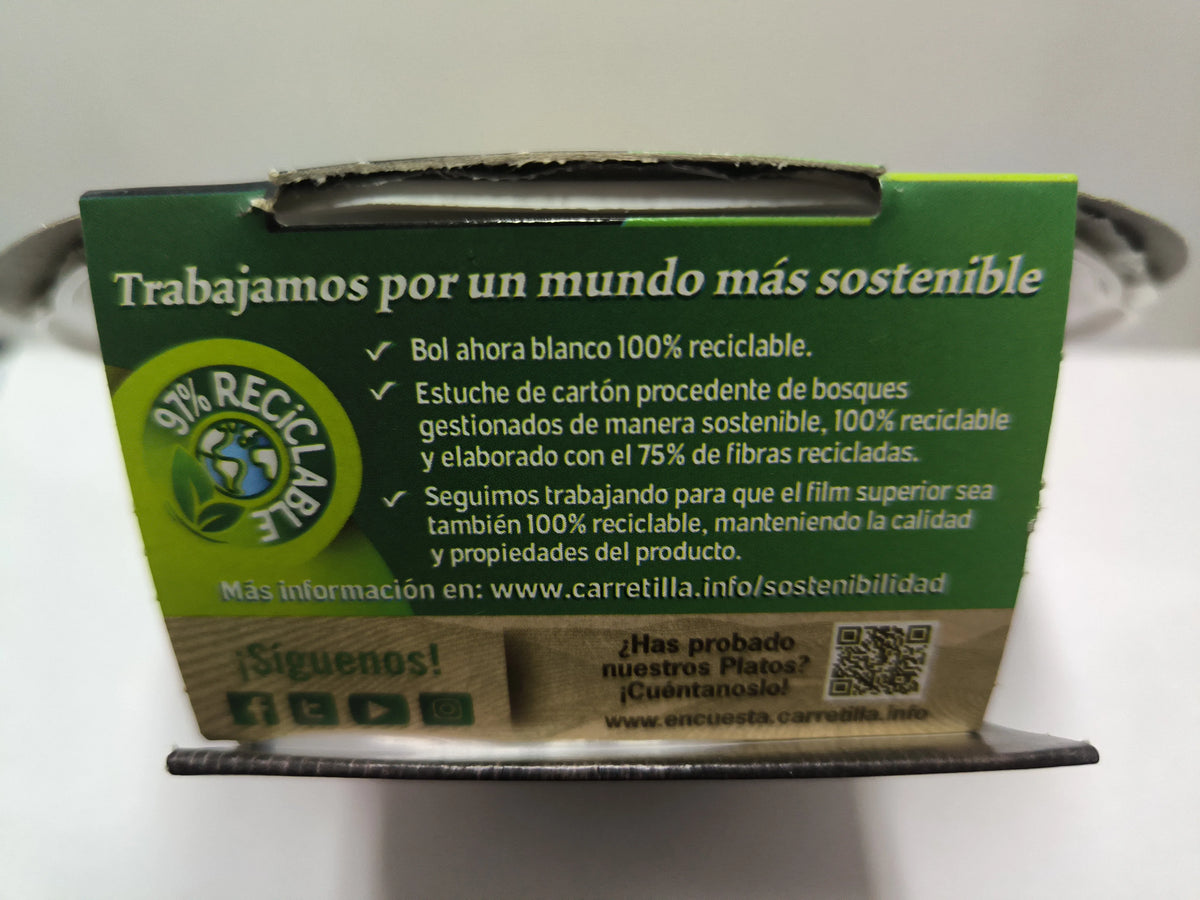 Cartella portapacchi Fabes con clams 7 unità da 350 piatti tradizionali gourmet pronti per ricette, senza glutine con 2% di olio extra vergine, ingredienti naturali al 100% e senza additivi conservanti.