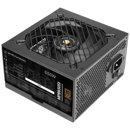 Mars Gaming MPBSI, alimentatore PC ATX, 7 anni di garanzia, bronzo 80Plus 230 V, efficienza del 90%, ventola SI Extreme Silence con nucleo in rame, tecnologia AI2-RPM, DC-DC e SMD, ATX 550 W / 650 W / 750 W / 850 W Fonte PC