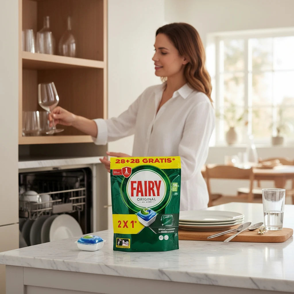 Fairy Detersivo per Lavastoviglie Originale Formato Tutto in Uno 28+28 Omaggio - Pulizia e Brillantezza