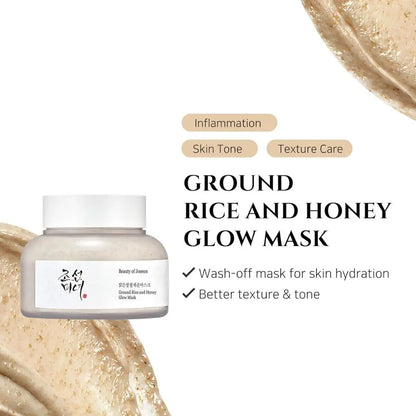Maschera Illuminante al Riso e Miele Beauty of Joseon 150 ml | Maschera al riso e miele con argilla, idratante, esfoliazione delicata ed effetto luminoso per tutti i tipi di pelle