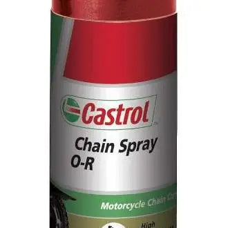 Castrol Chain Spray O-R è un lubrificante bianco, completamente sintetico, per catene di motociclette con sistema X o O-Ring. Protegge dalla corrosione e dagli effetti ambientali aggressivi. 
 Contenitore da 400 ml