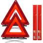 Set di 2 triangoli riflettenti pieghevoli omologati ECE per segnalazione stradale.