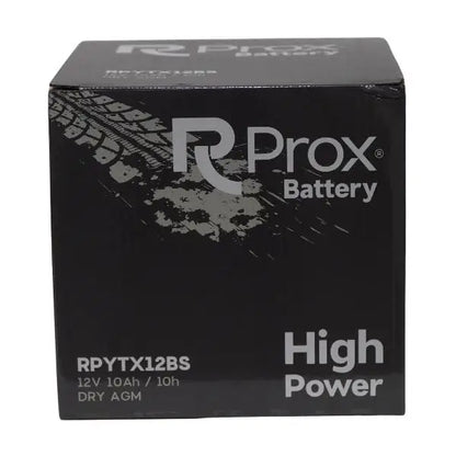 Batteria per moto YTX12-BS AGM ad alta potenza 12V 10Ah 180A. Massima potenza di avviamento. Batteria RC Prox prodotta in Europa.