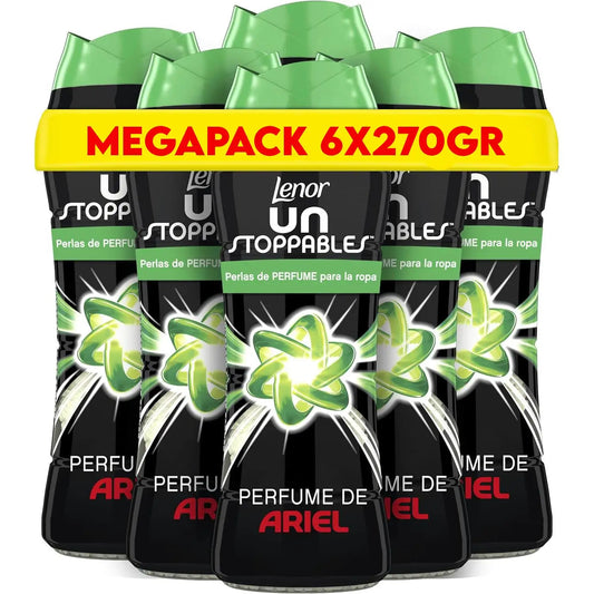 Confezione Lenor Unstoppables ARIEL Perle Profumate per il Bucato - 6X270GR - Ammorbidente per Vestiti