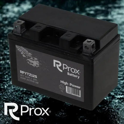 YTZ12S AGM Batteria per Moto ad Alta Potenza 12V 11Ah 210Amp. Massima Potenza di Avviamento. Batteria RC Prox Produzione Europea.