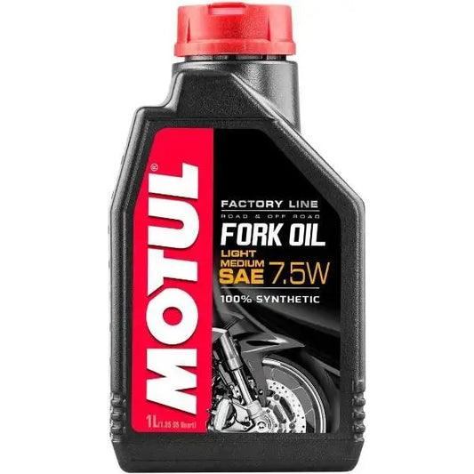 MOTUL FORCHETTA OIL LINEA DI FABBRICA LM 7.5W 
 Fluido idraulico ad alte prestazioni per tutti i tipi di forche telescopiche 
 100% sintetico 
 Contenitore da 1 litro