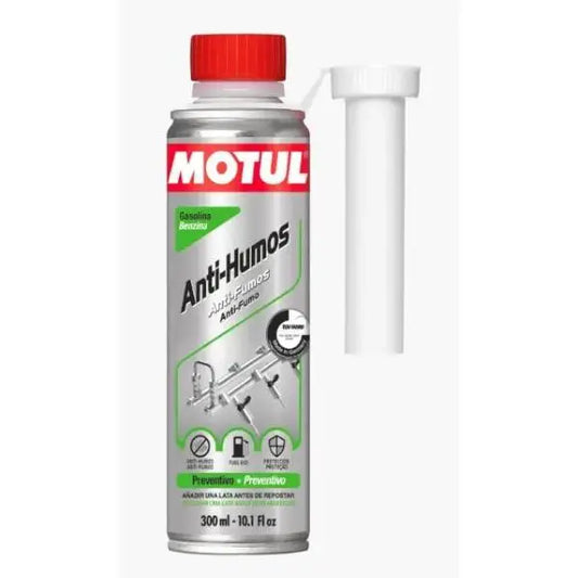 MOTUL BENZINA ANTI-FUMO 
 Detergente per iniettori e sistema di alimentazione 
 Additivo per la pulizia preventiva da aggiungere alla benzina 
 Per motori a benzina - iniezione o carburatore