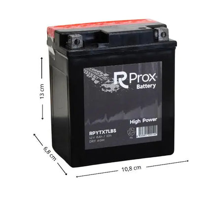 Batteria per Moto YTX7L-BS AGM Alta Potenza 12V 6Ah 100Amp. Massima Potenza di Avviamento. Batteria RC Prox Prodotta in Europa.