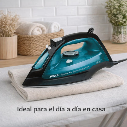 Ferro da stiro a vapore Jocca 2600W con piastra in ceramica, potente getto di vapore e sistema anticalcare per una stiratura rapida