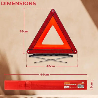 Set di 2 triangoli riflettenti pieghevoli omologati ECE per segnalazione stradale.