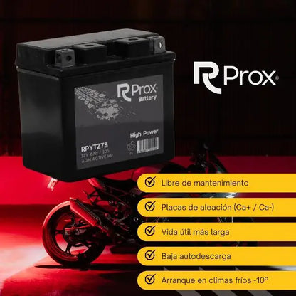 YTZ7S AGM Batteria per Moto ad Alta Potenza 12V 6Ah 130A. Massima Potenza di Avviamento. Batteria RC Prox Prodotta in Europa.
