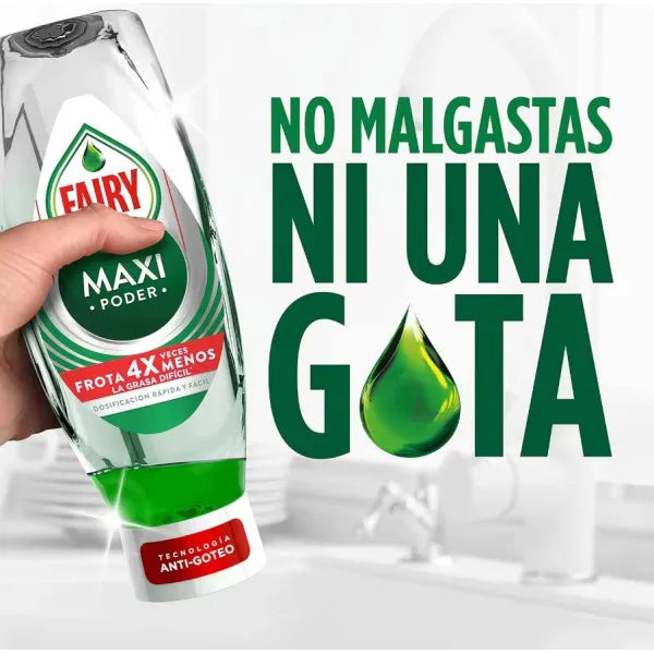 FAIRY Maxi Double Power 900 ml Detergente Liquido per Piatti e Mani 2x450 ml o 4 x 450 ml con Azione Antigrasso, Pulizia Facile di Piatti, Pentole e Padelle più Sporche