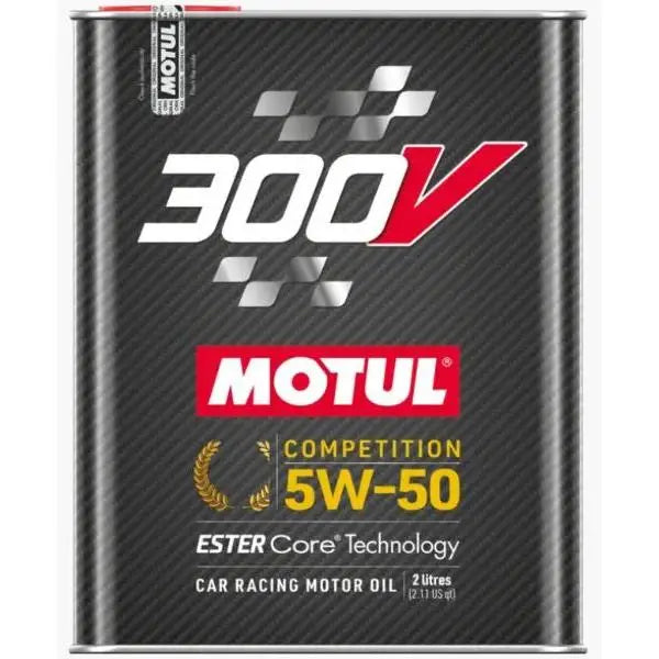 MOTUL 300V Competizione 5W-50 
 Olio motore per auto da corsa 
 Tecnologia Core ESTER ® 
 Contenitore da 2 litri