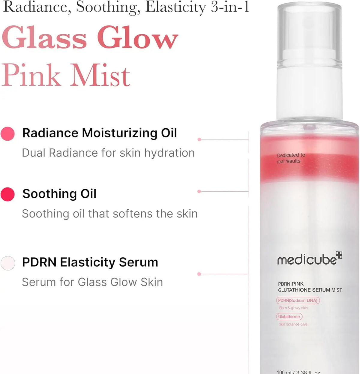 Medicube PDRN Spray Serum 100ml | Nebbia idratante con DNA di salmone, glutatione e niacinamide per una pelle luminosa con effetto glass skin