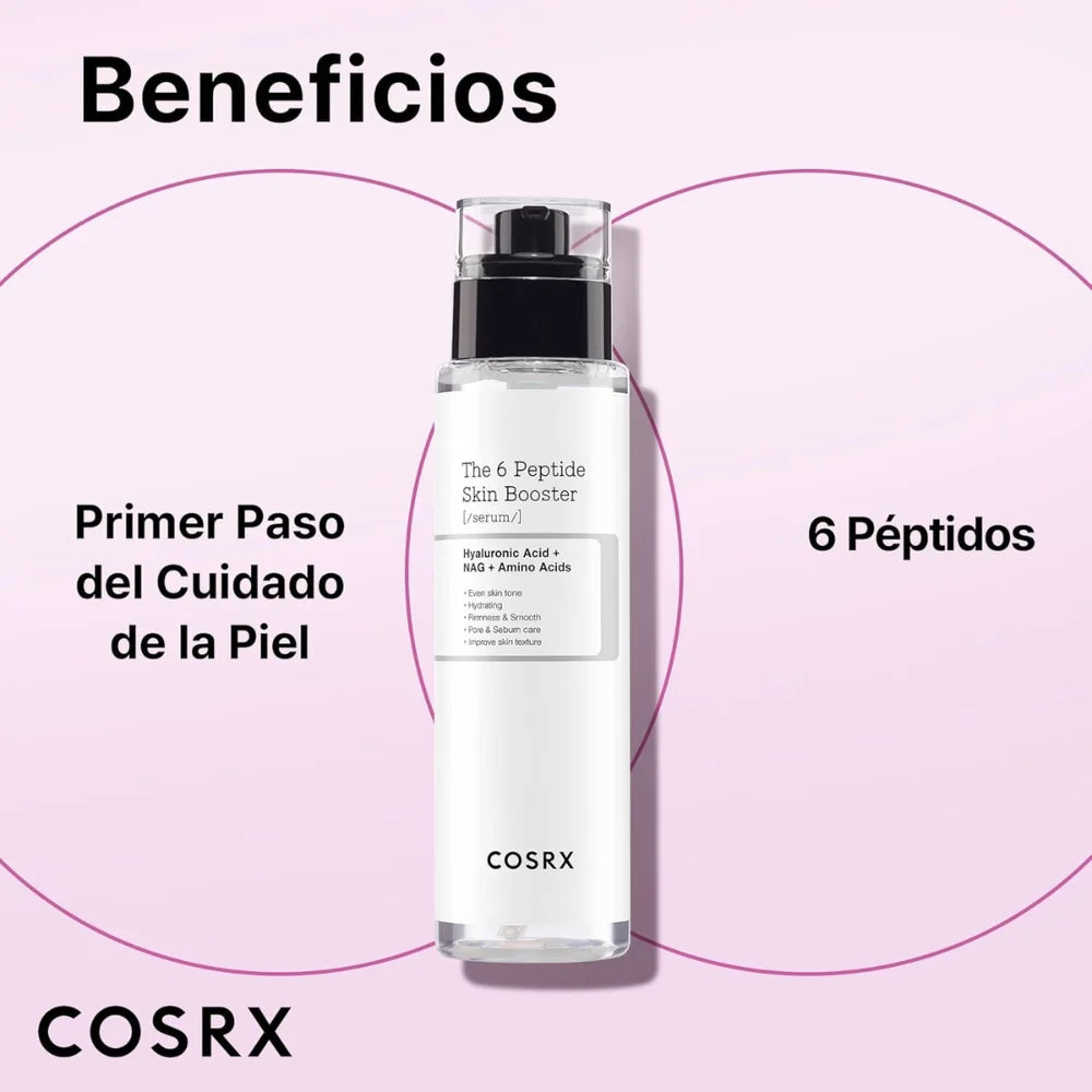 COSRX The 6 Peptide Skin Booster 150 ml, siero/booster leggero a rapido assorbimento con complesso di 6 peptidi