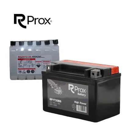 Batteria per moto YTX9-BS AGM ad alta potenza 12V 8Ah 135A. Massima potenza di avviamento. Batteria RC Prox prodotta in Europa.