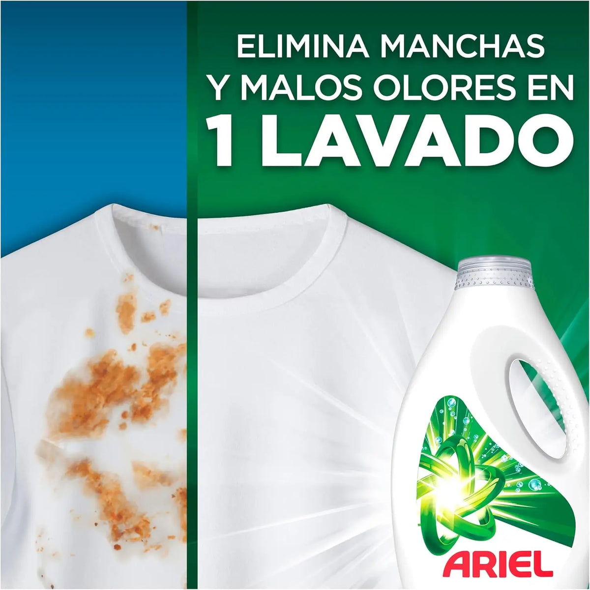 Confezione di Detergente Liquido per Lavatrice Ariel, 35 Lavaggi, 70 Lavaggi o 105 Lavaggi, Originale, Sapone per una Pulizia Migliorata anche con Cicli più Freddi grazie all'Esclusiva Tecnologia di Pulizia a Freddo.