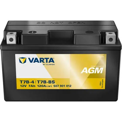 VARTA T7B-BS 7AH 120A +I 
 POWERSPORTS AGM 507 901 012 
 Misure: 
 Lunghezza 150 mm 
 Larghezza 66 mm 
 Altezza 94 mm