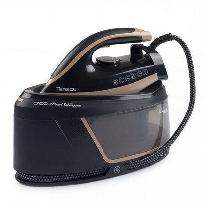 Ferro da Stiro con Caldaia Maxivapore Tenace Black 3100W – 8 Bar di Pressione, Serbatoio 2L e Filtro Anticalcare – Sistema Stirante Professionale a Vapore