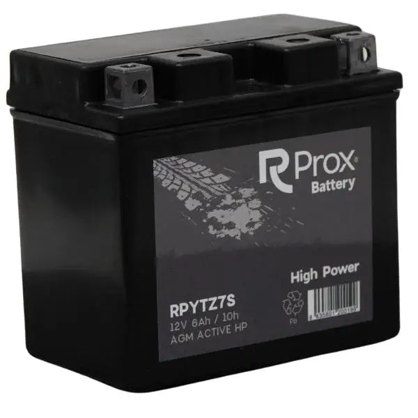 YTZ7S AGM Batteria per Moto ad Alta Potenza 12V 6Ah 130A. Massima Potenza di Avviamento. Batteria RC Prox Prodotta in Europa.