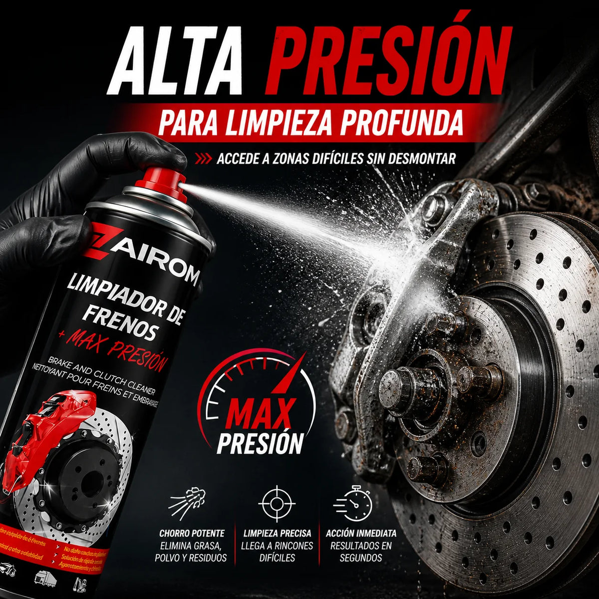Spray Pulitore Freni 500 ml, Pulisce Freni e Frizione, Asciugatura Rapida Senza Residui, Sgrassatore di Alta Qualità per Auto e Moto - Zairom