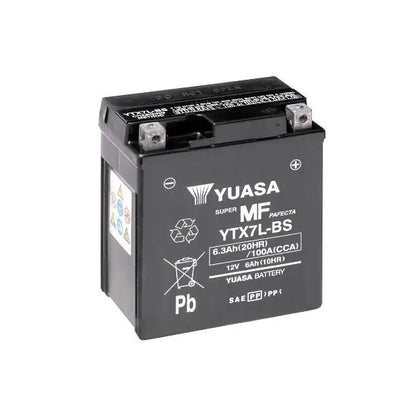 Batteria per moto YUASA YTX7L-BS AGM 
 12V 6.3Ah 100Amp.. 
 Gamma YTX ®   e YT ad alte prestazioni e senza manutenzione. 
 Misure: 
 LUNGHEZZA: 115 mm. 
 Larghezza: 72 mm. 
 Altezza: 132 mm.