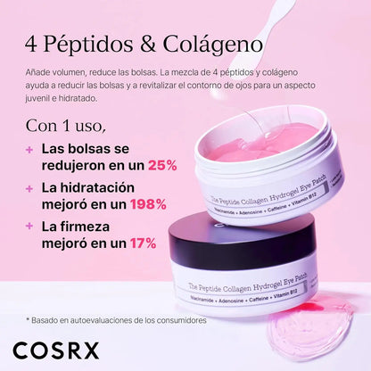 COSRX Pink Peptide Collagen Eye Patches 60 unità | Hydrogel con caffeina
