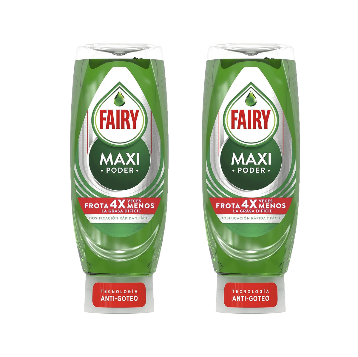 FAIRY Maxi Double Power 900 ml Detergente Liquido per Piatti e Mani 2x450 ml o 4 x 450 ml con Azione Antigrasso, Pulizia Facile di Piatti, Pentole e Padelle più Sporche