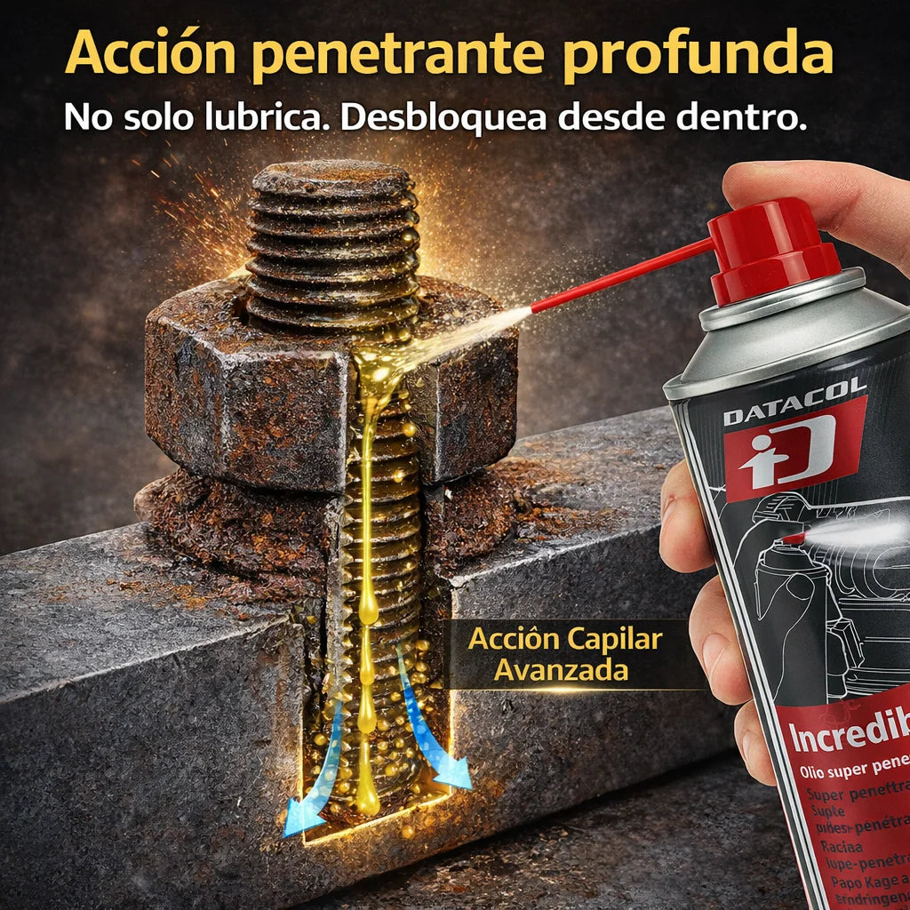 Incredibile Spray Penetrante Professionale DATACOL 400ml – Lubrificante per Viti Arrugginite e Parti Bloccate - 5 in 1