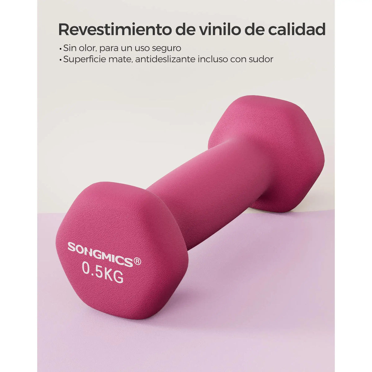 SONGMICS Set di 2 Manubri, 2 x 0,5 kg Manubri Esagonali con Rivestimento in Neoprene per Allenamento di Forza e Fitness a Casa