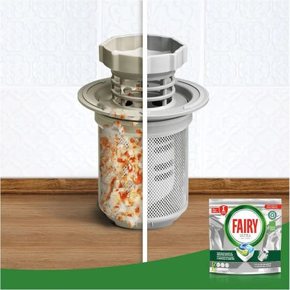 Fairy Ultra All in One Capsule per Lavastoviglie, Confezione da 6 Sacchetti da 20 Capsule (120 Capsule in Totale), Detergente in Capsule con Azione Pulente in 1 Lavaggio, Potente contro lo Sporco Difficile e il Grasso