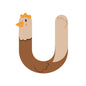 ECOPEKES LETTERA IN LEGNO U