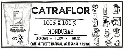 CAFFÈ SENZA INTERMEDIARI - 100% Honduras - CatraFlor - Ideale con latte o solo - Intensità di sapore media - Tostato e confezionato fresco - 1Kg o 500g Macinato per macchine da caffè multiuso