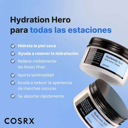 COSRX Crema Intensiva all'Acido Ialuronico 100 ml | Crema viso intensiva con acido ialuronico, idratazione profonda e comfort per la pelle secca e disidratata