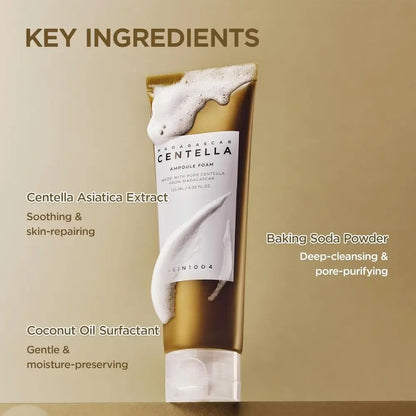 SKIN1004 Madagascar Centella Ampoule Foam 125 ml | Detergente viso delicato con centella asiatica e pH 5.0 | Pulizia profonda, lenitiva e ideale come secondo passaggio della doppia detersione