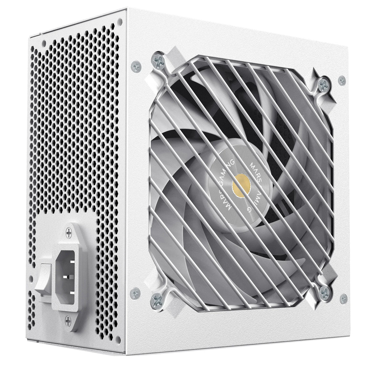 Mars Gaming MPZE750SI, alimentatore ATX 750W, 10 anni di garanzia, argento 80 Plus, efficienza +87%, tecnologia AI2-RPM, DC-DC e SMD, PFC-Active, condensatori giapponesi Toshin Kyogo 105o, sorgente PC bianca