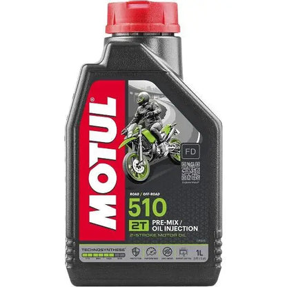 MOTUL 510 2T 
 Lubrificante per motori a 2 tempi 
 Grasso separato o pre-miscelato 
 Tecnosintesi ® 
 Contenitore da 1 litro.