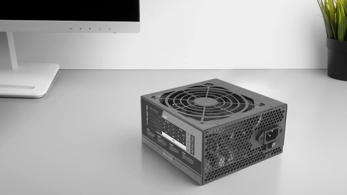 Tacens Anima APIII750, Alimentatore per PC ATX 750W, Tecnologia SMD 85% bronzo 12V, Ventola ultra silenziosa da 12 cm, Alimentatore per PC nero