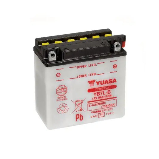Batteria per Moto YB7L-B 
 12V 8.4Ah 75A (EN) 
 Gamma YuMicron ® 
 Misure: 
 Lunghezza 	 135 mm 
 Larghezza 	 75 mm 
 Altezza 	 133 mm